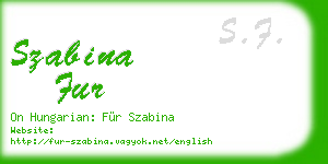 szabina fur business card